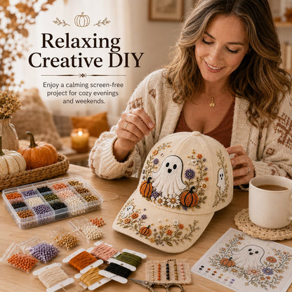 Halloween Beaded Embroidery Hat DIY Kit