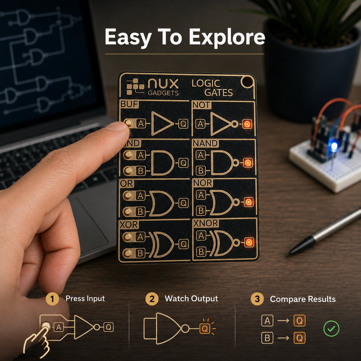 🔥🎁🧠 Interactive Logic Gate Circuit Board — Learn Digital Electronics Through Hands-On Experiments ⚡