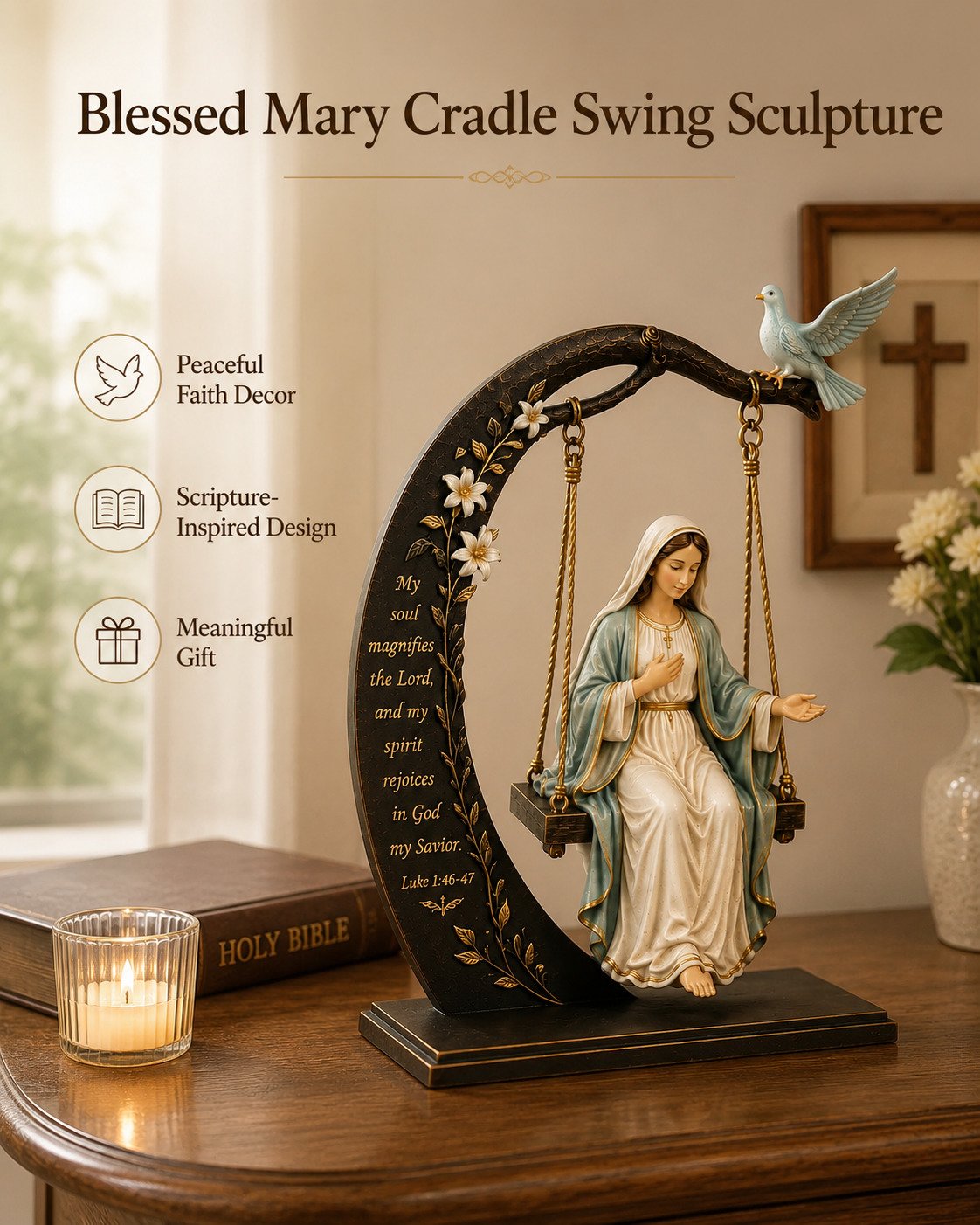 Limited Time Offer Save 50% Today!🔥 Blessed Mary Cradle Swing Sculpture