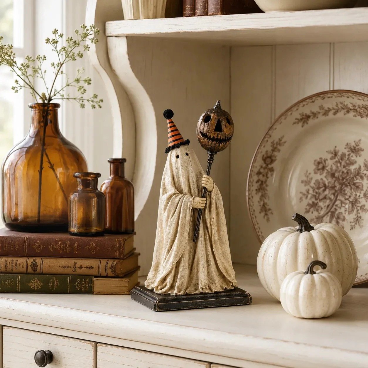 🎁🎉Only $29.99 This Week🌟👻Halloween Light-Up Pumpkin and Ghost Wand Ornament🎃