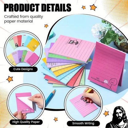 😂 12-Pack Sarcastic Office Sticky Notes – Funny Coworker Memo Pads & Hilarious Desk Gifts