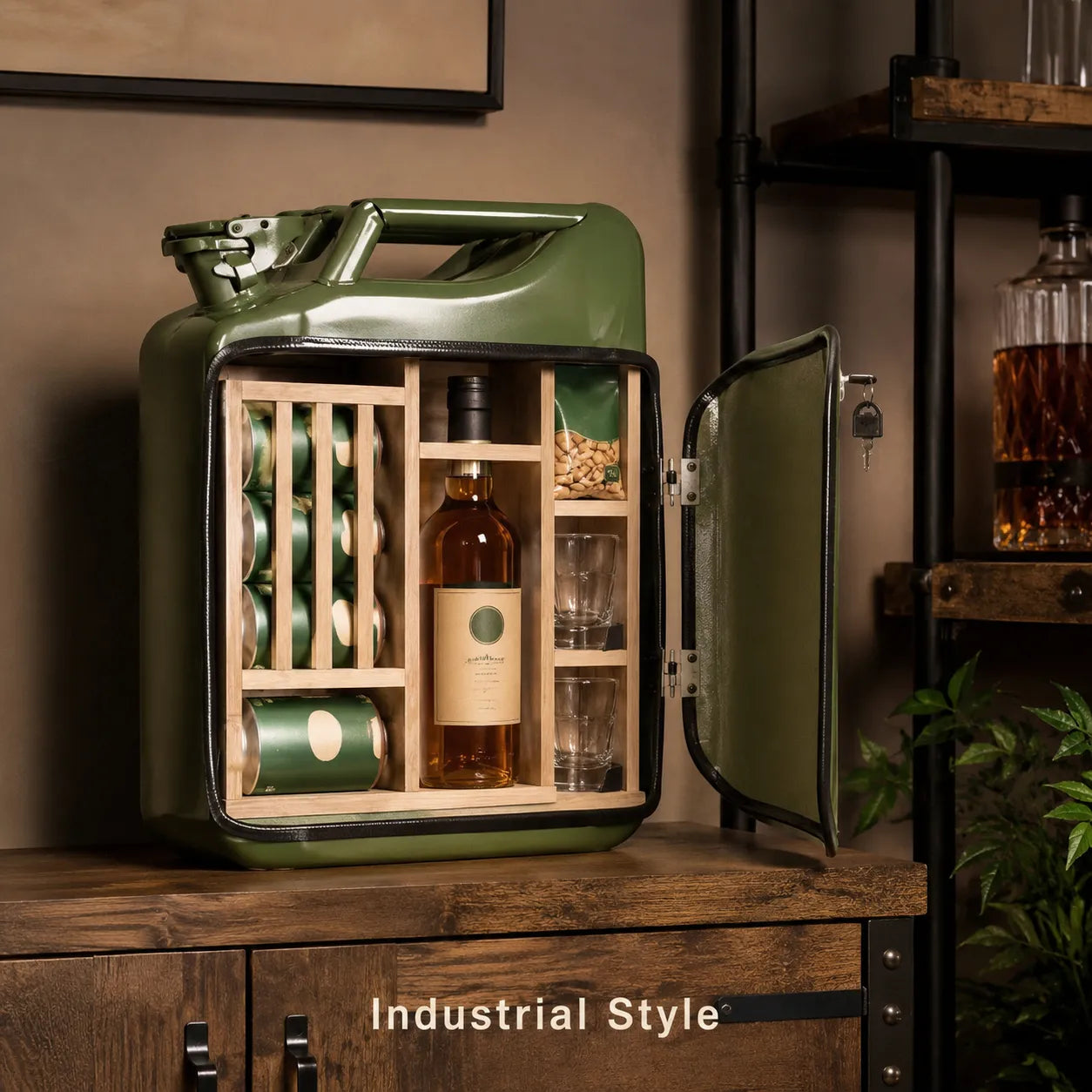 🛢️Jerry Can Bar – Original Vintage Oil Drum-Style Liquor Cabinet/Storage Case