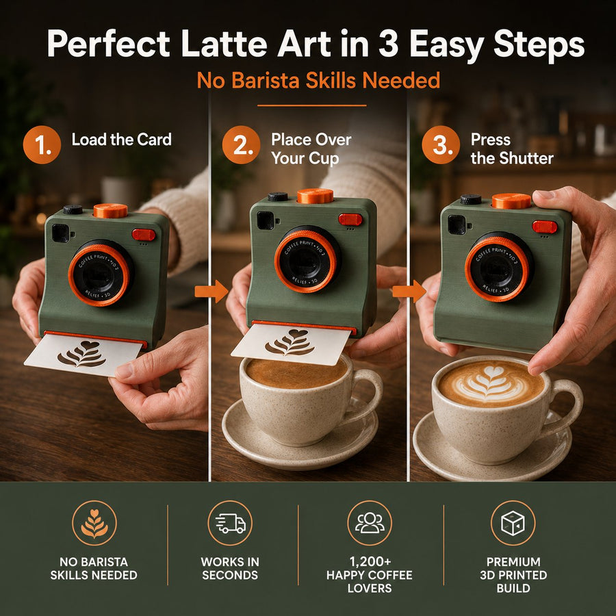Step one loading latte art stencil card