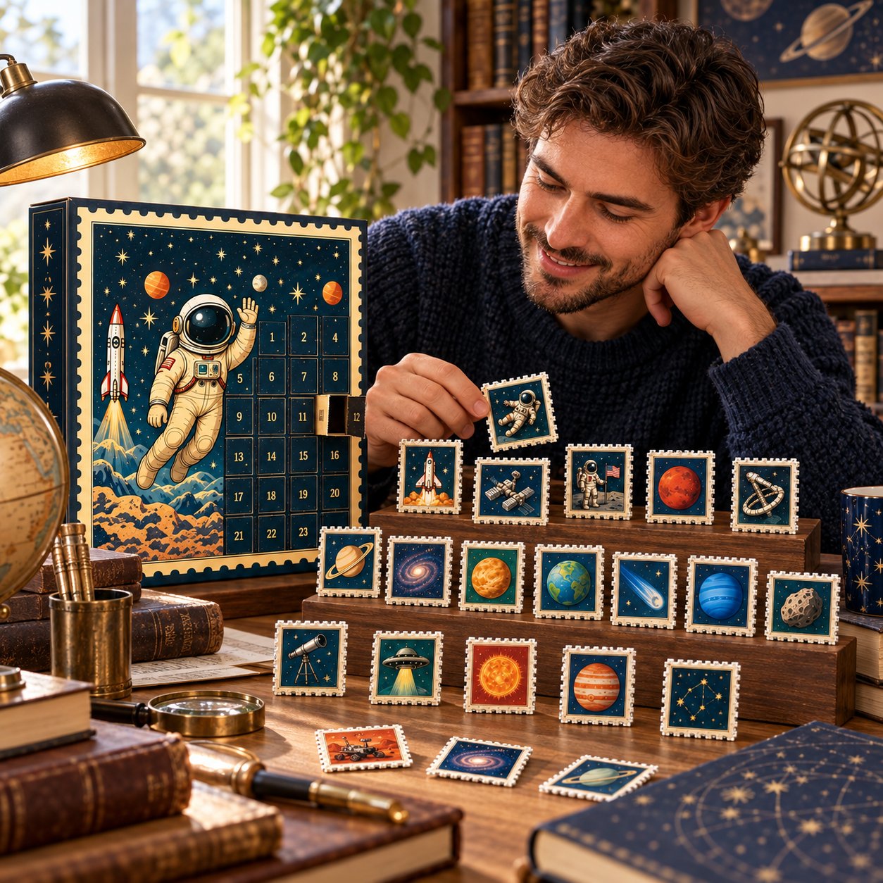 Cosmic Galaxy Advent Calendar – 24 Acrylic Space Stamp Ornaments