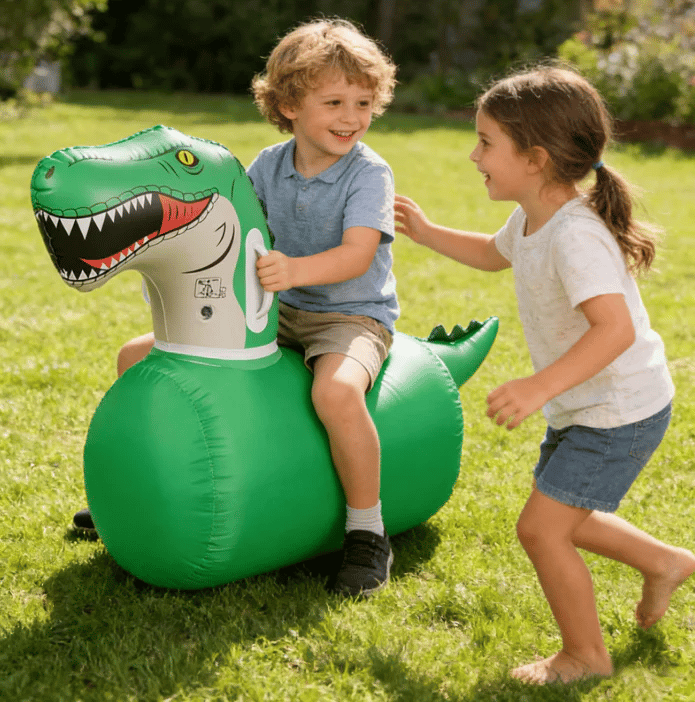 🦖QPAU Inflatable Dinosaur Ride-On Toy for Kids