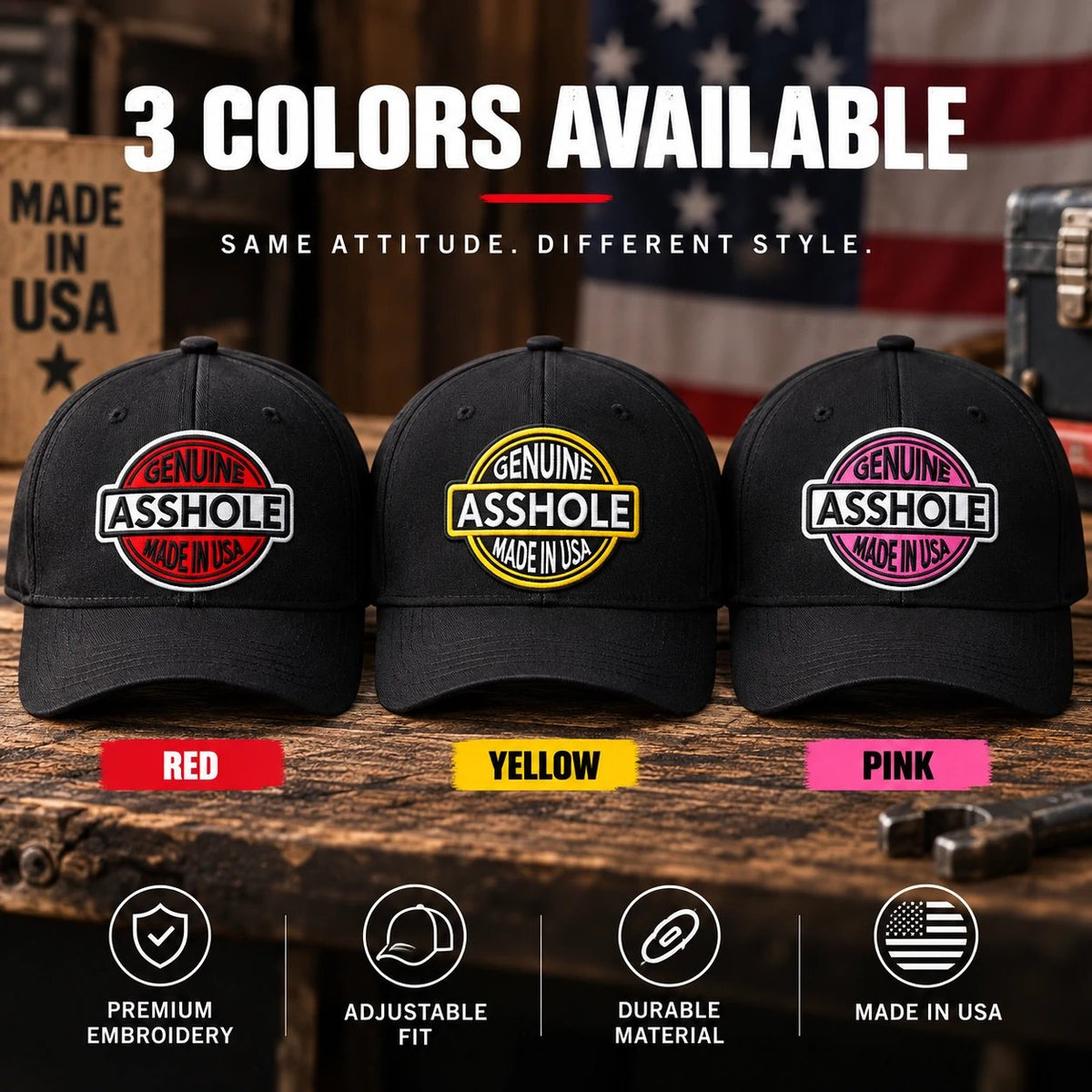 🔥Last Day: 49% OFF🔥 Genuine Asshole Hat | Funny Embroidered Attitude Cap-Made by Jim