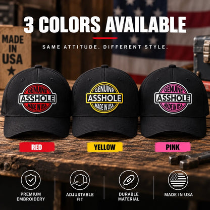 🔥Last Day: 49% OFF🔥 Genuine Asshole Hat | Funny Embroidered Attitude Cap-Made by Jim