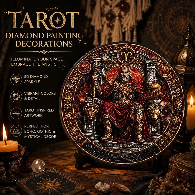 🔥 LAST DAY 49% OFF – 🔮 Premium 5D Diamond 12 Major Arcana Tarot Art Kit | Luxury Flocked Canvas with Scratch-Resistant Non-Fading Diamond Beads DIY Handmade Spiritual Decor 🌙💎✨