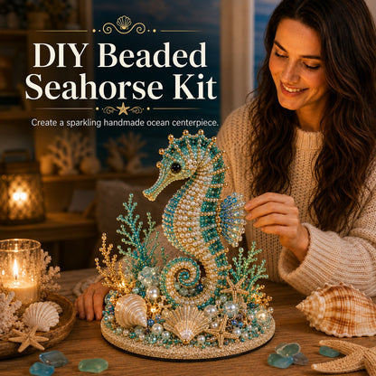 🔥 LAST DAY 49% OFF – 🌊 Ocean Sparkle Animal Craft Kit | Create a Dimensional Underwater Centerpiece with Colorful Beads, Pearls & Coastal Details 🐚✨
