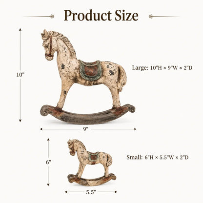 Vintage Distressed Rocking Horse Pair