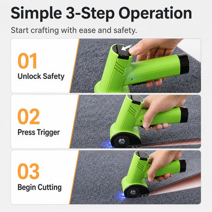 Professional Cordless Electric Fabric Scissors, Heavy Duty Handheld Cutter for Multi-Material DIY Crafting