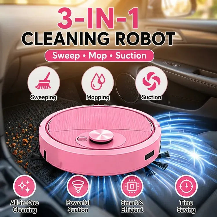 🤖 3-in-1 Mini Robot Vacuum for Car Mats