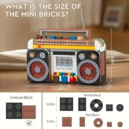 🔥49% OFF TODAY | Retro Vintage Radio Building Block Set – 554 Pcs DIY Nostalgic Music Player Display Model