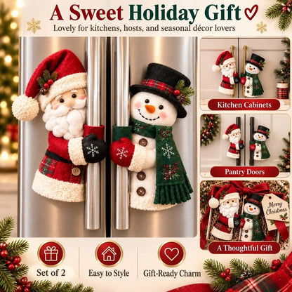 🎅☃️ Santa & Snowman Handle Huggers – Christmas Kitchen Decor