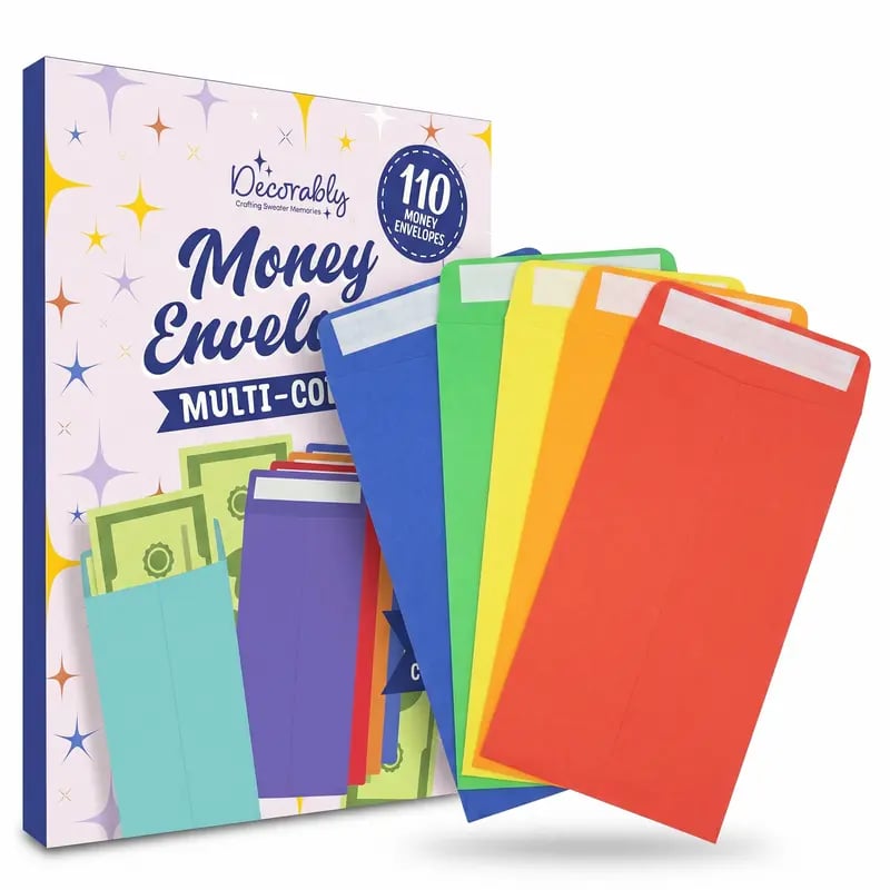 🌈 110 Pack Colorful Money Envelopes – Cash Gift Envelopes & Budgeting System Organizer