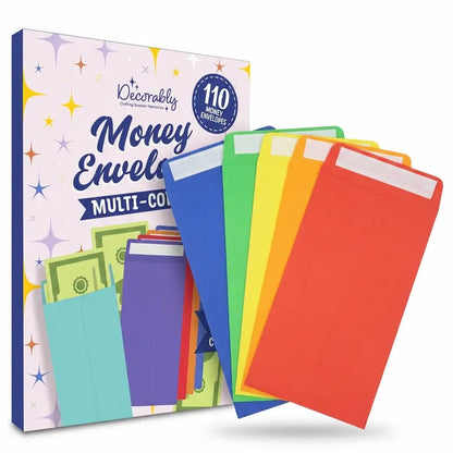 🌈 110 Pack Colorful Money Envelopes – Cash Gift Envelopes & Budgeting System Organizer
