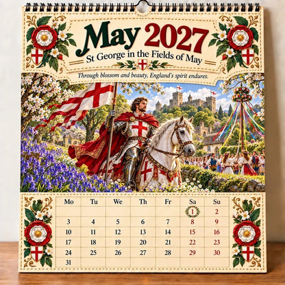 🗡️🐉 2027 England St George “Faith, Courage & Protection” Wall Calendar📅