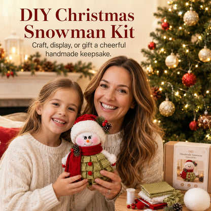 🔥 LAST DAY 49% OFF – ☃️ DIY Christmas Snowman Craft Kit | Layered Fabric Keepsake for Tabletop Display, Tree Hanging & Festive Bag Decor 🎄✨
