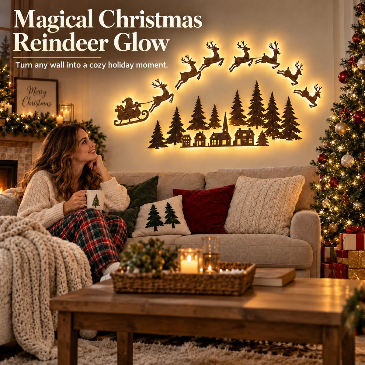 🎄🦌Magical Reindeer Christmas Wall Light
