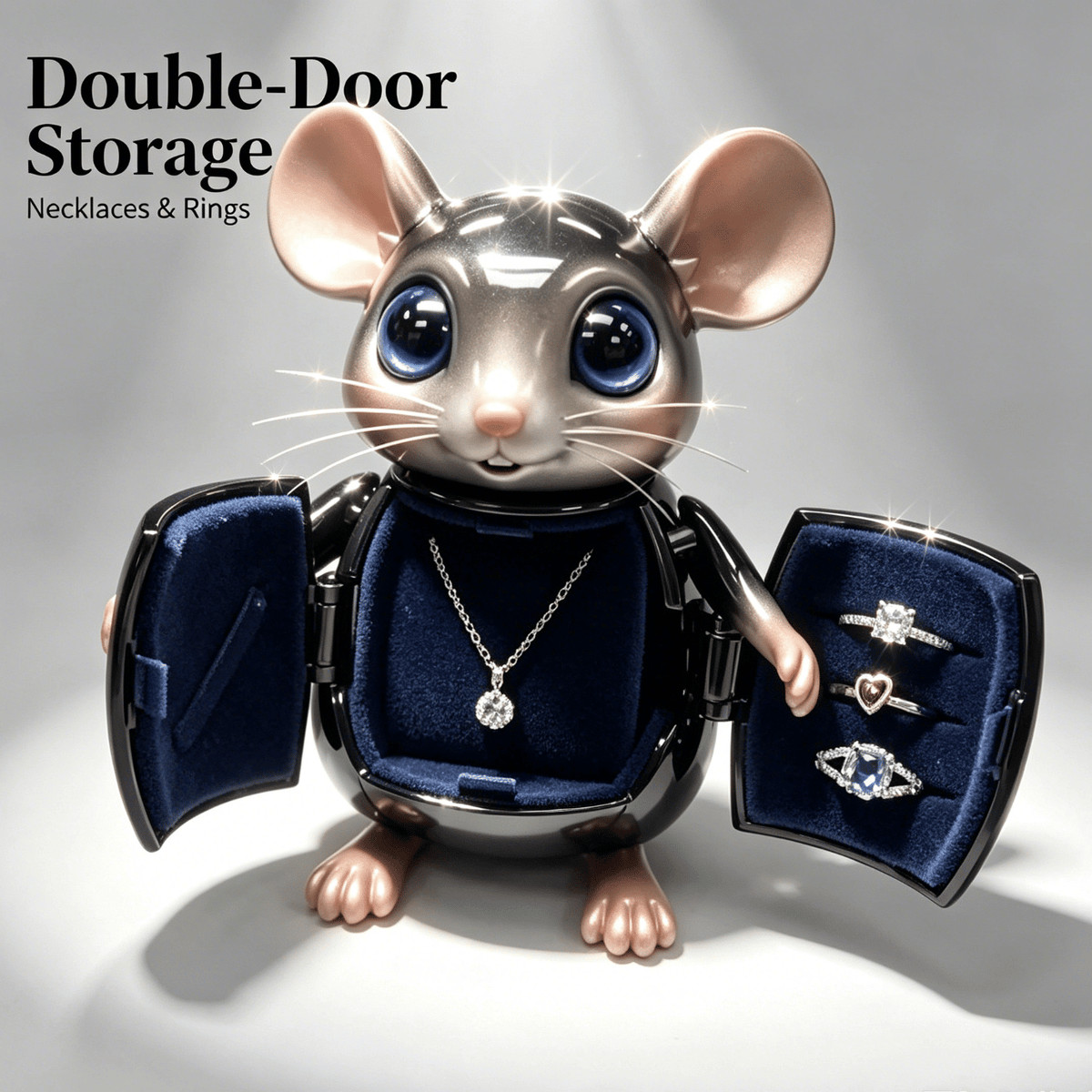 🎁Adorable Mouse Jewelry Organizer Box  Perfect Gift for Her