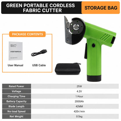 Professional Cordless Electric Fabric Scissors, Heavy Duty Handheld Cutter for Multi-Material DIY Crafting