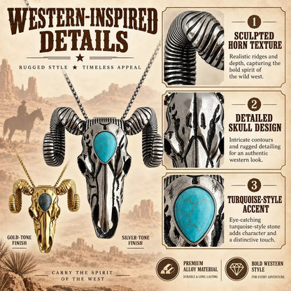 🐐 ✨ Western Skull Pendant Necklace & Belt Clip(📦Buy 2 Free Shipping)