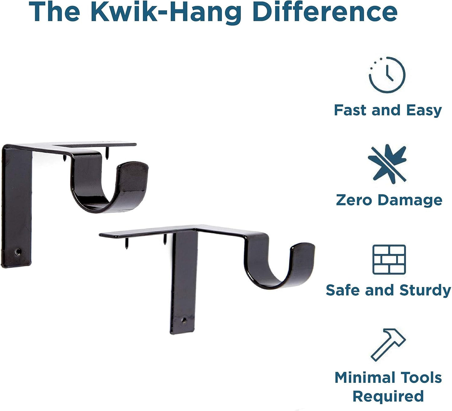 No-Drill Curtain Rod Brackets