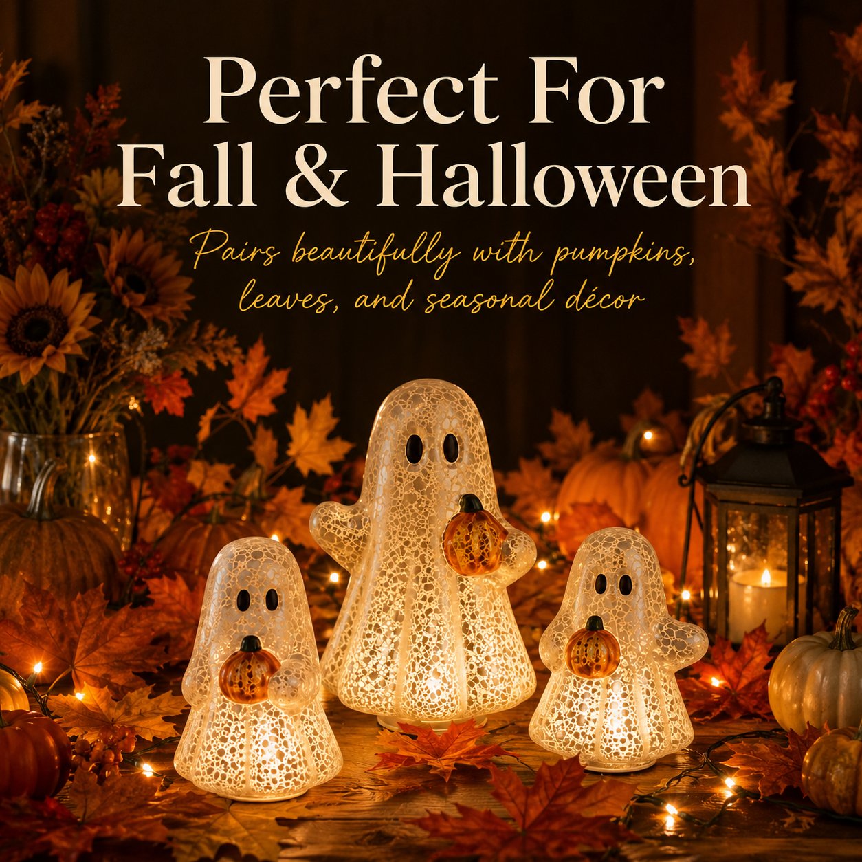 Lighted Ghost Pumpkin Decoration 👻🎃