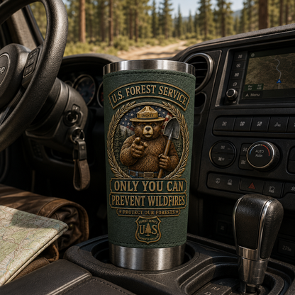 🇺🇸 Last Day Promo: 49% OFF 🐻 USFS Bear “Only You Can Prevent Wildfires” Tribute Travel Tumbler 🌲