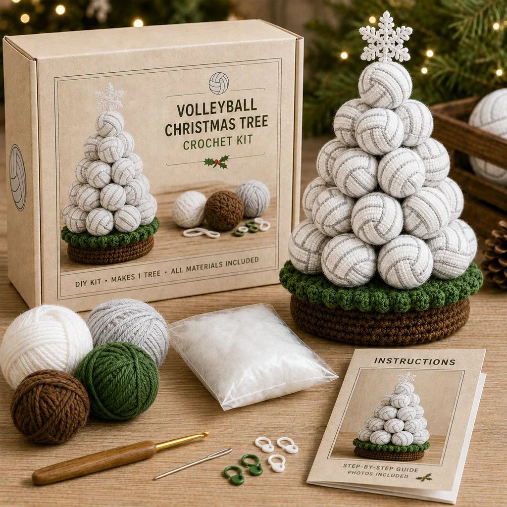 Sports Ball Christmas Tree Crochet Kit