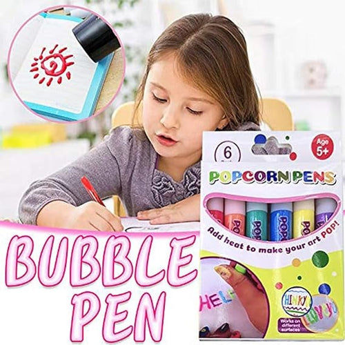 🎨🎁Popcorn Pens, Magic Bubble Drawing Pens, DIY Puffy 3D Art Paint Markers for Kids