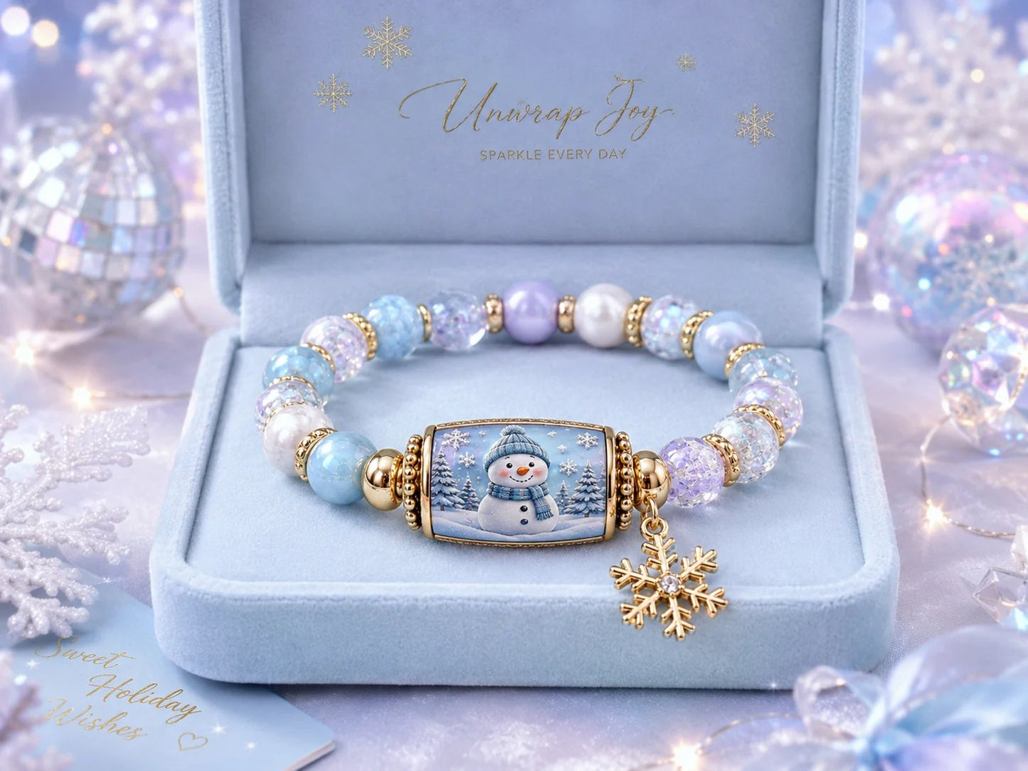 🔥 LAST DAY 49% OFF – 🎄 Candy Glow Christmas Bracelet Collection | 6 Dopamine Holiday Designs with Color-Coordinated Beads & Matching Gold-Tone Charms ✨