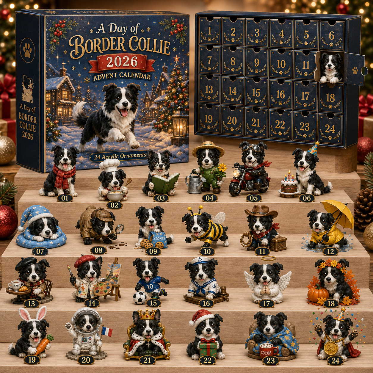 24 unique Border Collie collectible designs