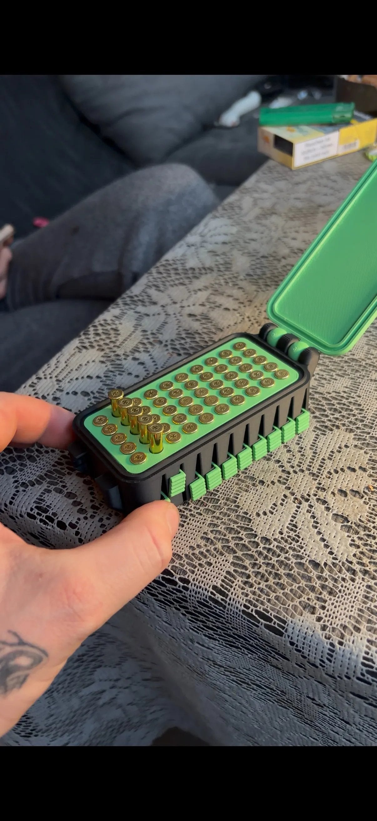 💥🔥Quick Access .22LR Ammo Storage Box – 50 Round Lift-Up Design Cartridge Organizer for Range & Storage