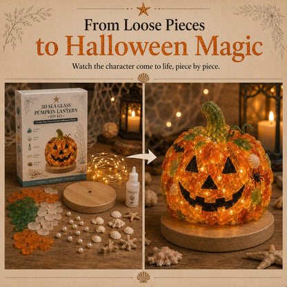 ⏳ Last Day 49% OFF – 🎃 Beginner-Friendly DIY Lighted Sea Glass Halloween Character Kit Collection | Complete Kit with Sea Glass Pieces, LED Lights & Step-by-Step Guide Included 💕
