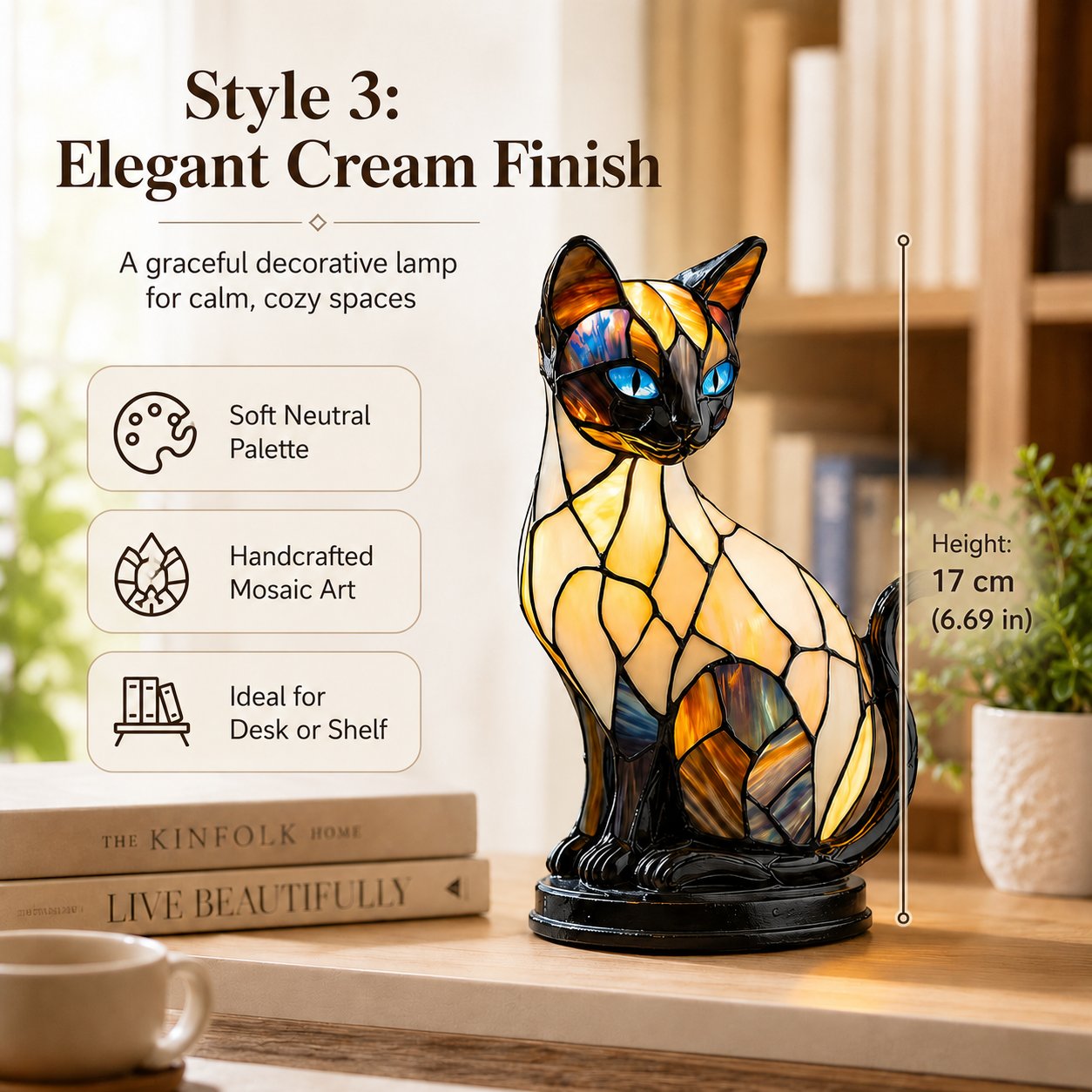 🐾 A Stained-Glass Cat Lamp That Makes Any Room Feel Magical ✨