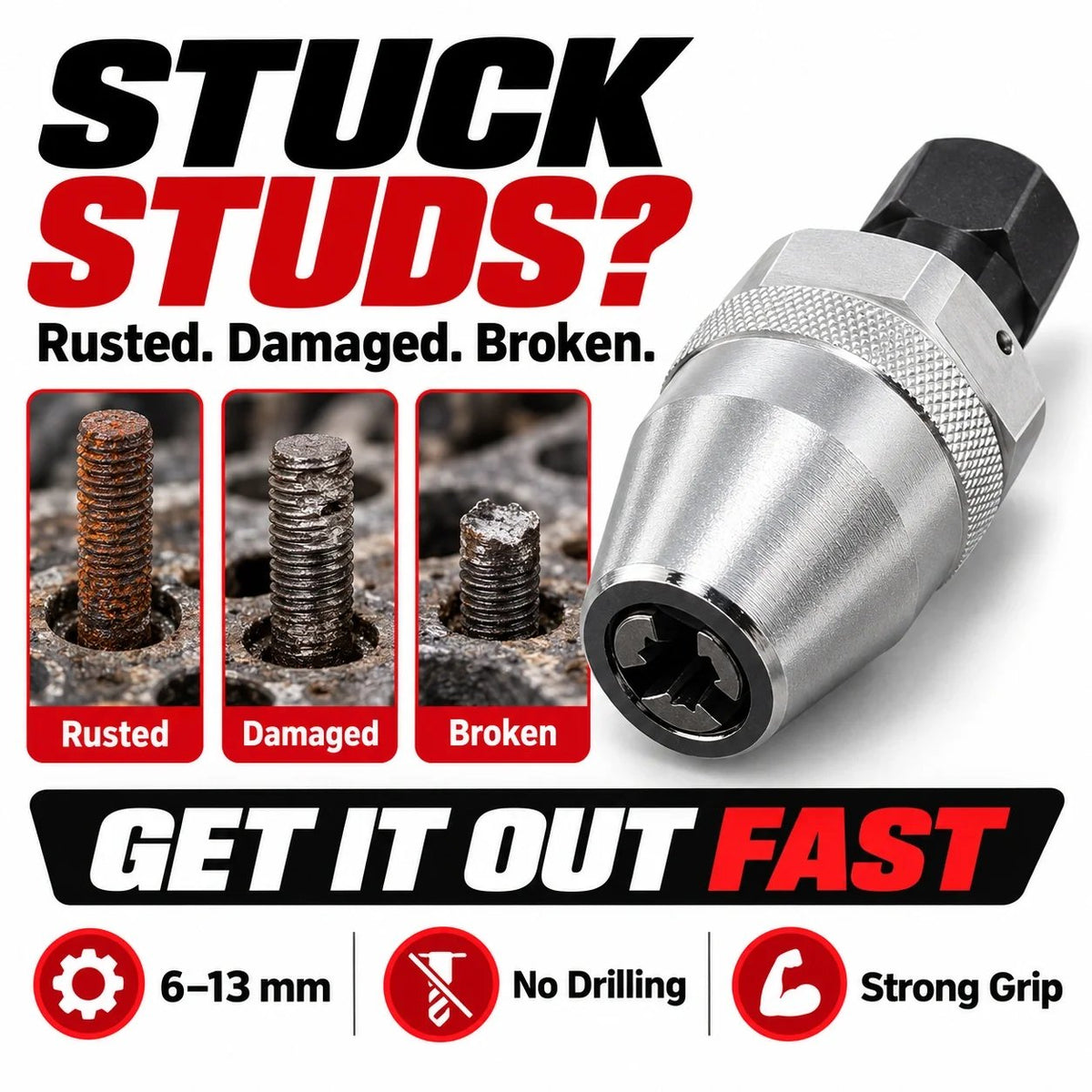 RAYSDEX Impact Stud Extractor – 6–12mm