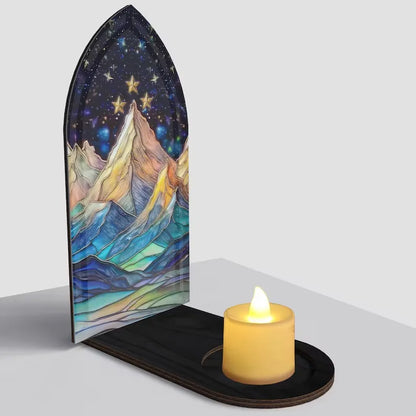 ✨ Fantasy Stained Glass Book Nook – Magical Candle Holder & Book Lover Decor