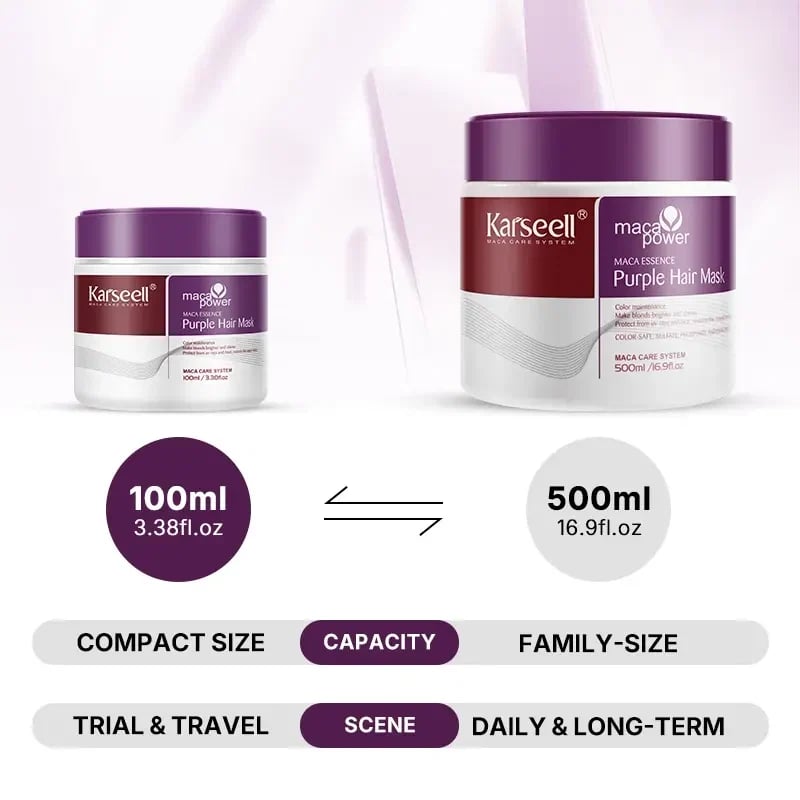🔥HOT SALE🔥Karseell Purple Hair Mask ✨ Professional Neutralizes Brass & Yellow Tones For Blonde Silver Gray Highlighted Hair