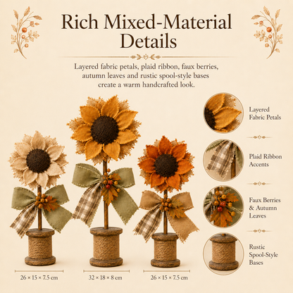 Rustic Sunflower Tabletop Decor Set of 3