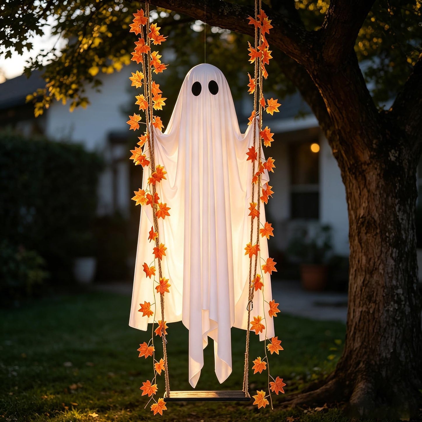 🔥49% OFF TODAY ONLY!🎃 Spooky Swingin' Ghost — Light-Up Halloween Decor 👻(FREE SHIPPING)