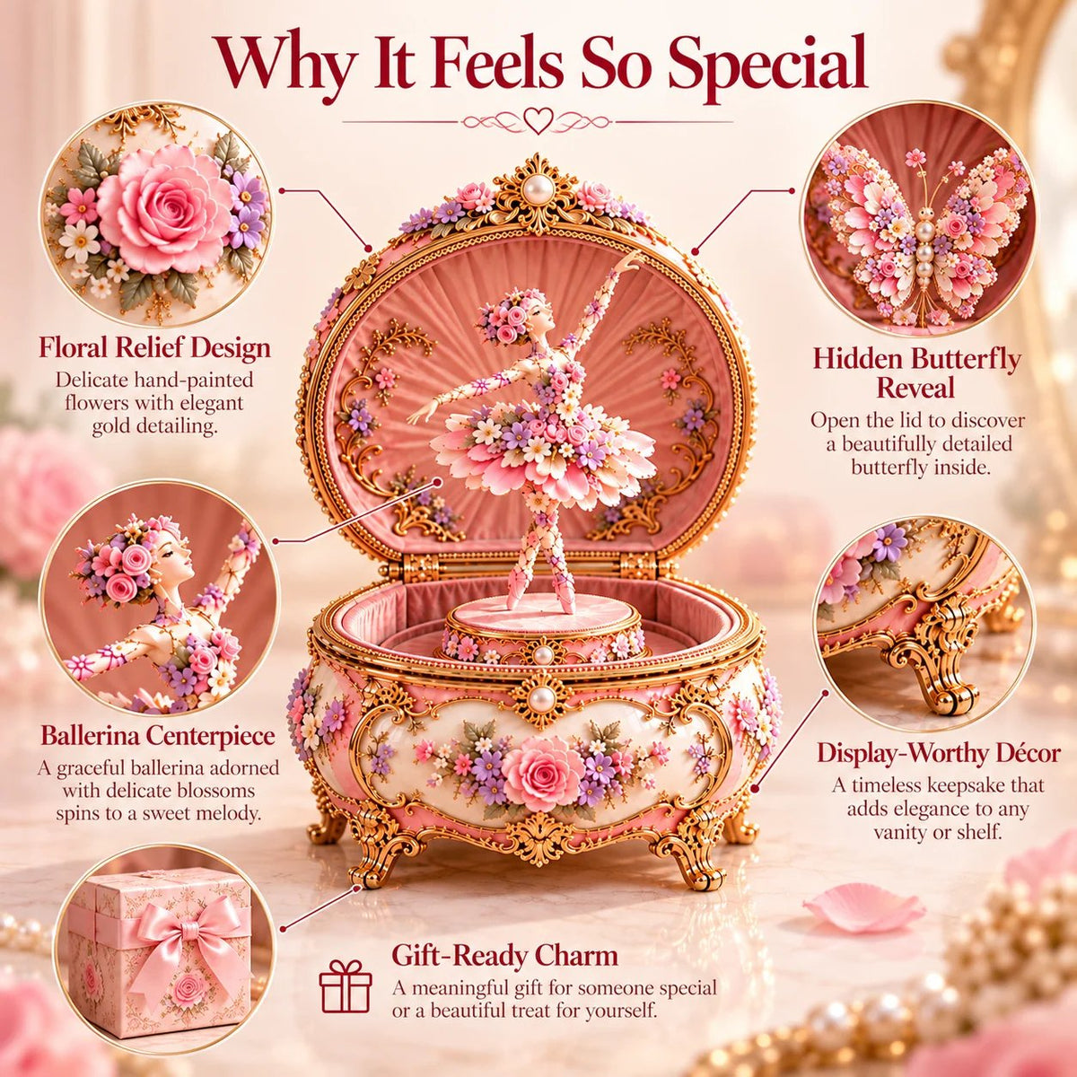 🌸 49% OFF Floral Ballerina Music Box – A Romantic Keepsake With a Magical Butterfly Reveal 🦋