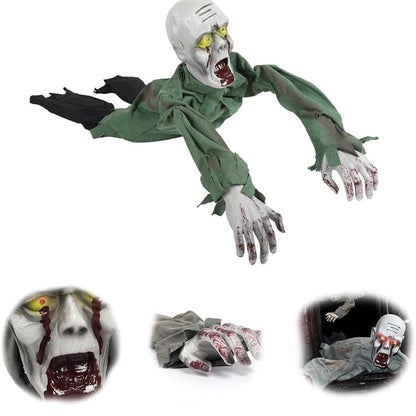 Sound-Activated Crawling Zombie with Glowing Eyes