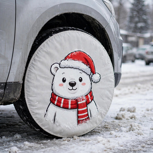 🔥HOT SALE🔥Christmas Car Wheel Covers – Festive Character Hubcap Covers, Set of 4
