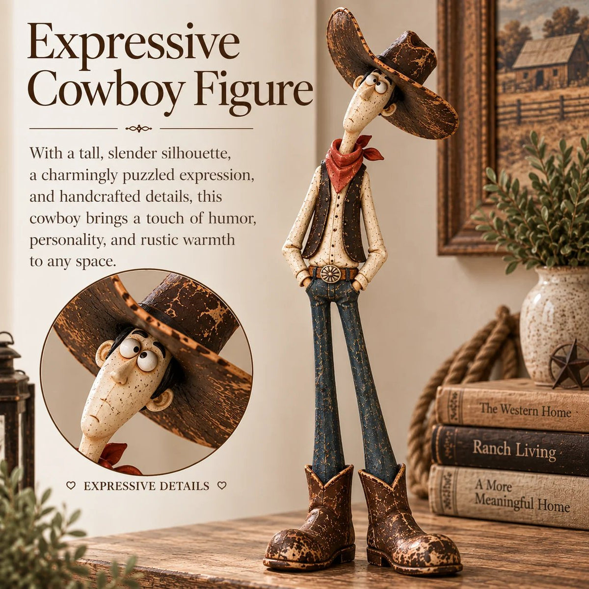 🤠🐴 Whimsical Western Cowboy & Horse Figurines