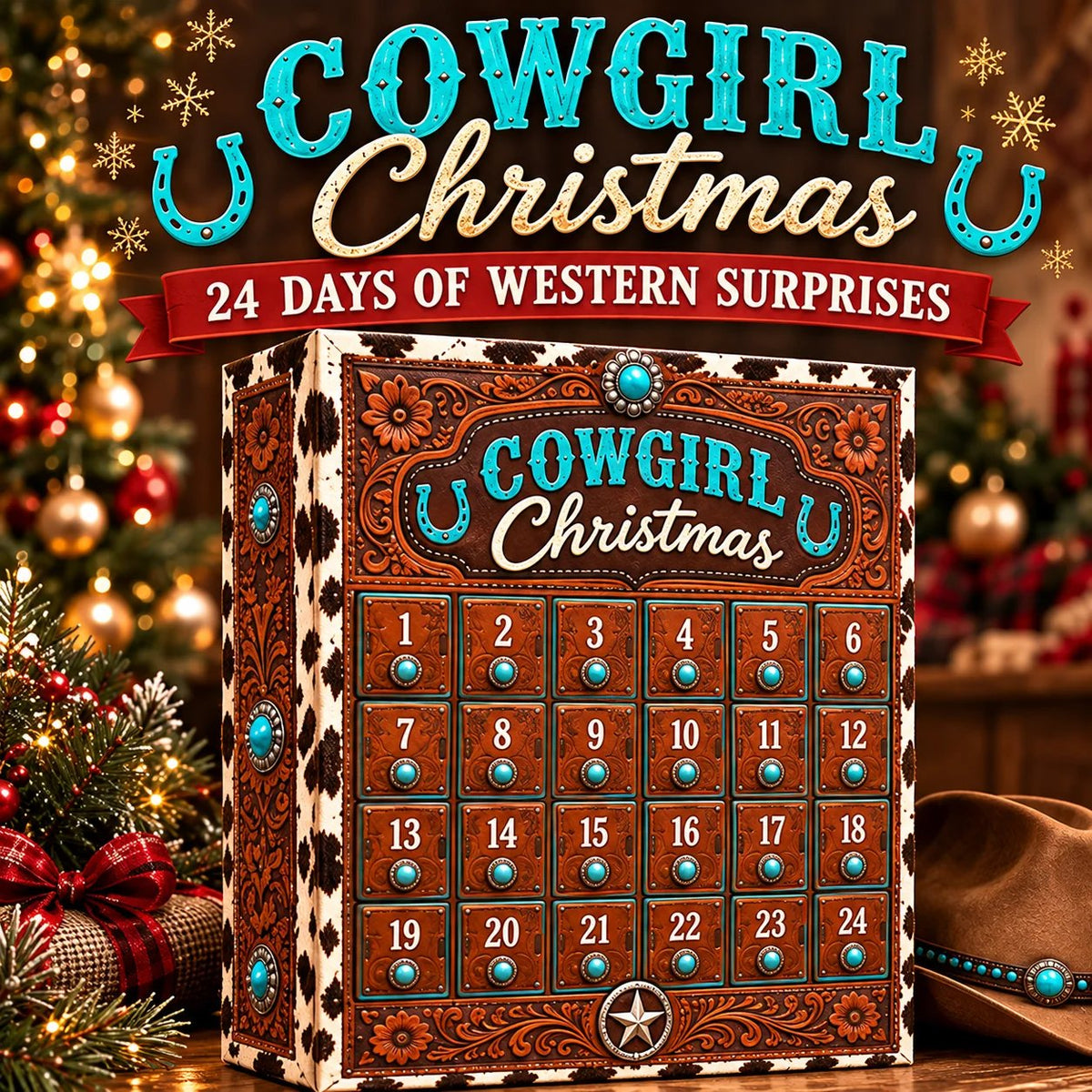 ⏳ Last Day 50% OFF-🤠24-Day Cowgirl Christmas Countdown Calendar(✨Buy 2 Free Shipping)