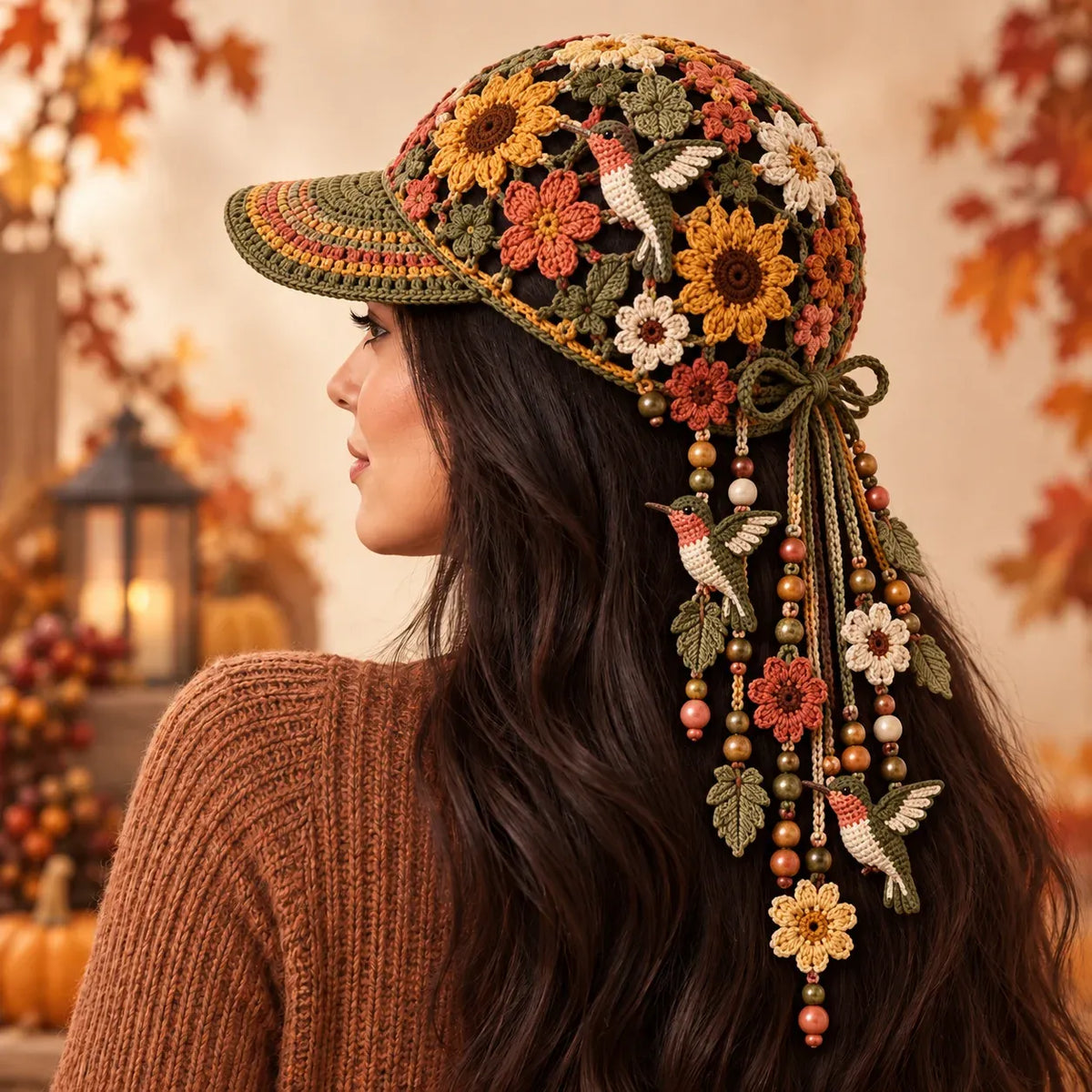 🔥LAST DAY 50% OFF - 🍂 Women’s Handmade Crochet Autumn Baseball Cap
