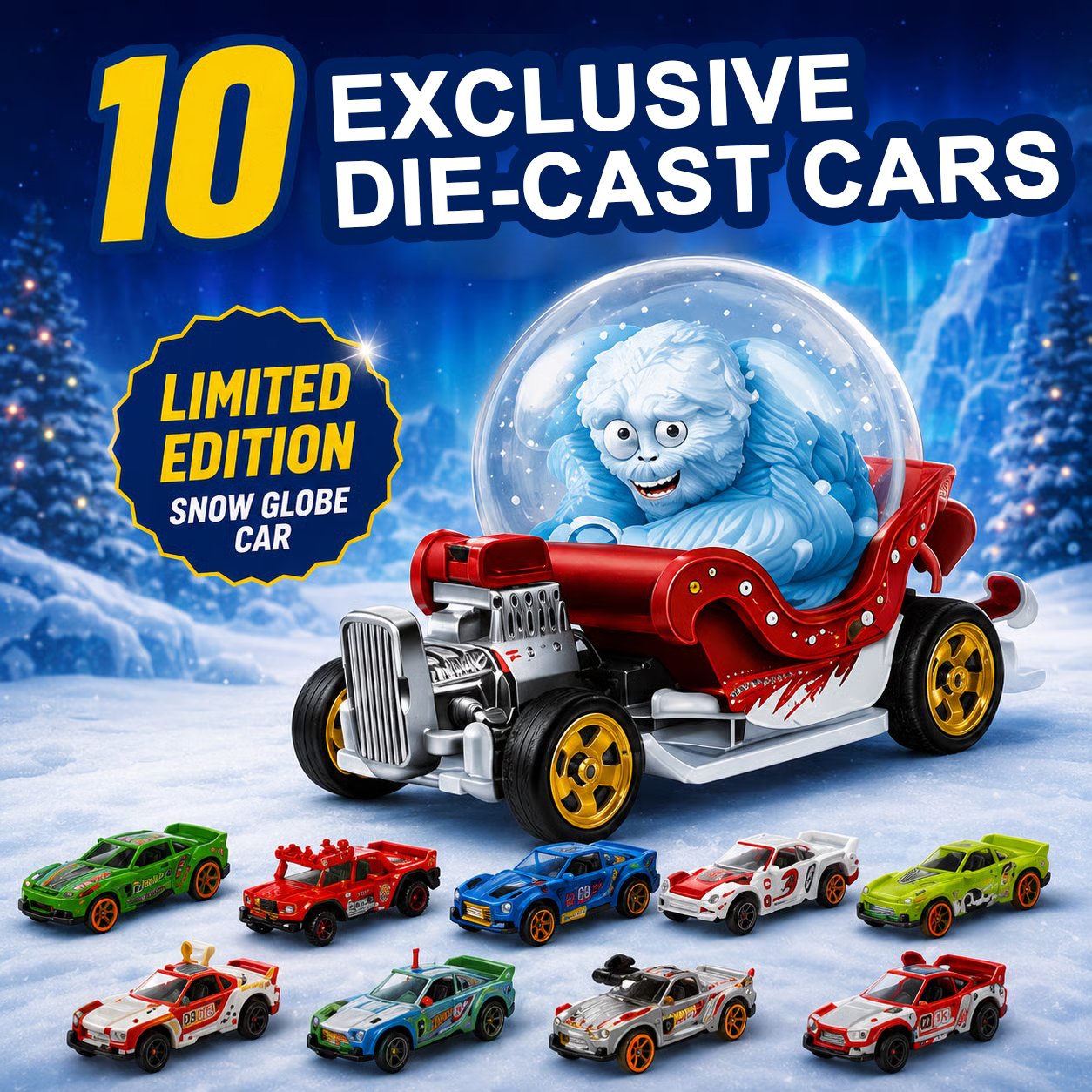 🚗 2026 Holiday Racing Car Advent Calendar – 34-Piece Christmas Countdown