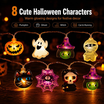 🎃 Halloween Decor Sale 49% OFF – USB Pumpkin, Witch & Ghost LED String Lights