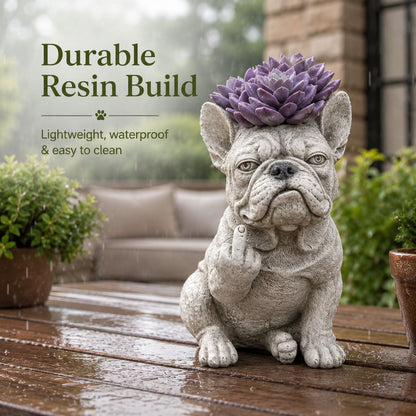 GRUMPY DOG PLANTER
